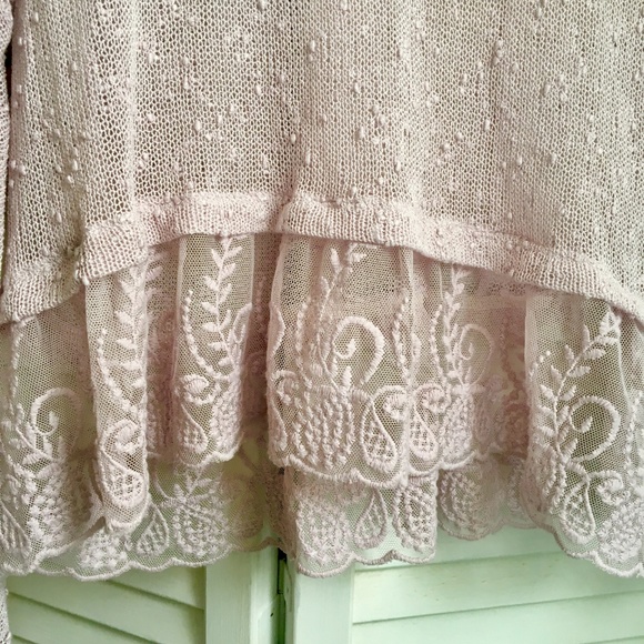 Oversized/Draping Loose Knit Sheer Lilac Sweater - Picture 5 of 8